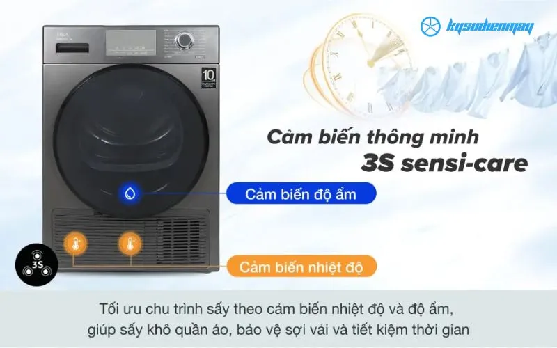 Máy sấy Aqua trong bị công nghệ cảm biến 3S Sensi